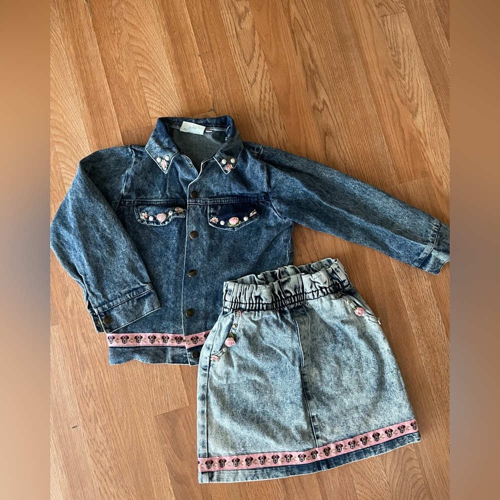 Vintage Jean Jacket+Skirt Set
